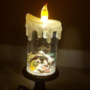 Christmas snow globe with led light Holiday | Christmas Candle Snow Globe Light | Poshmark